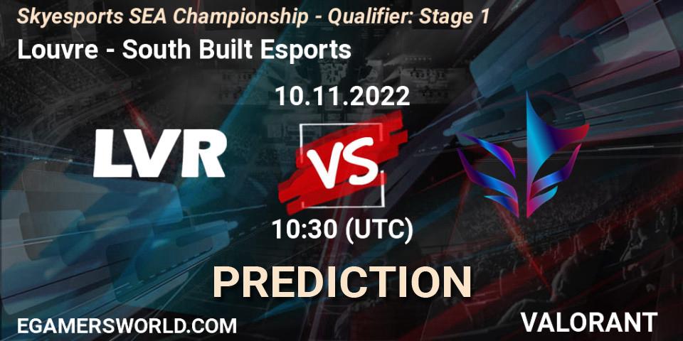 Pronósticos Louvre - South Built Esports. 10.11.2022 at 10:30. Skyesports SEA Championship - Qualifier: Stage 1 - VALORANT