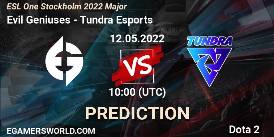 Pronósticos Evil Geniuses - Tundra Esports. 12.05.2022 at 10:18. ESL One Stockholm 2022 Major - Dota 2