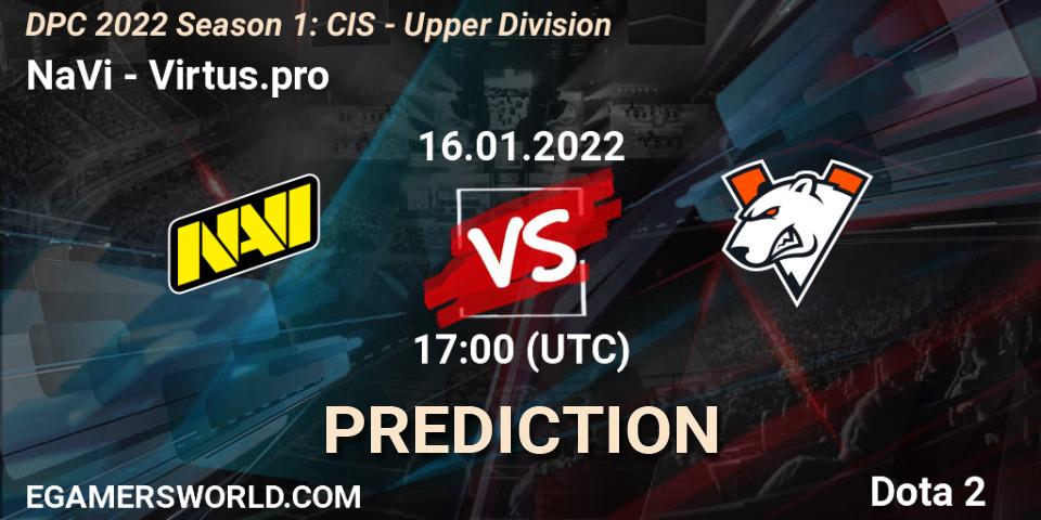 Pronósticos NaVi - Virtus.pro. 16.01.2022 at 17:01. DPC 2022 Season 1: CIS - Upper Division - Dota 2