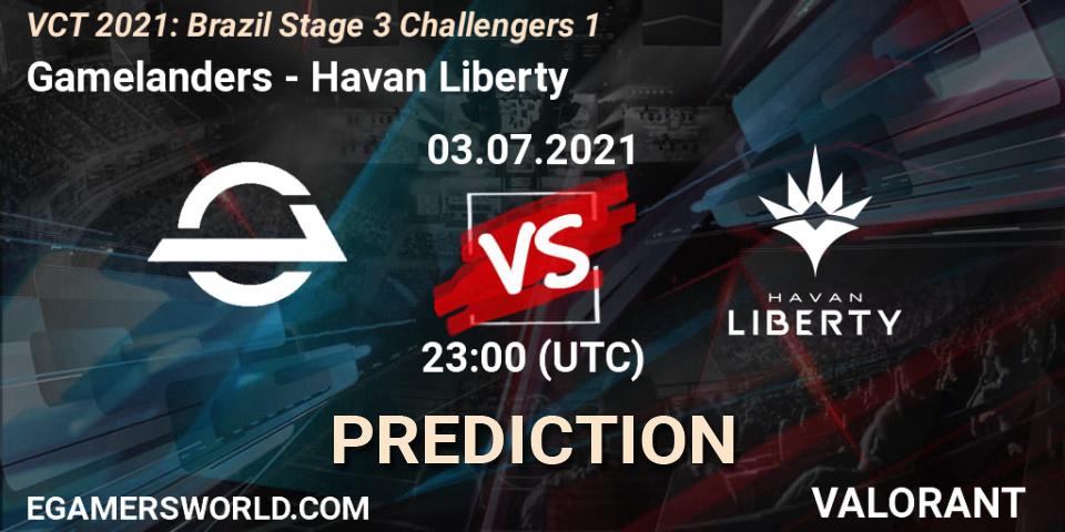 Pronósticos Gamelanders - Havan Liberty. 03.07.2021 at 23:00. VCT 2021: Brazil Stage 3 Challengers 1 - VALORANT