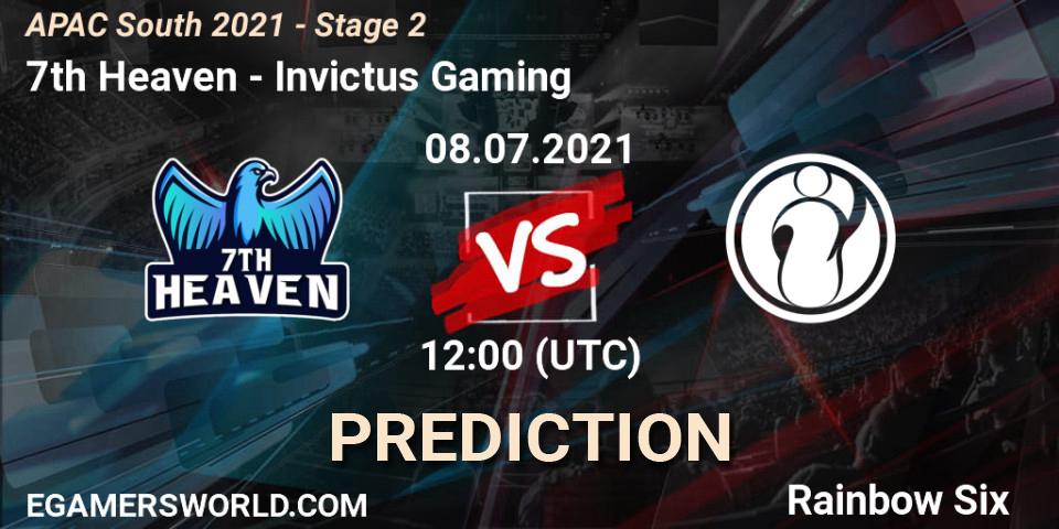 Pronósticos 7th Heaven - Invictus Gaming. 08.07.21. APAC South 2021 - Stage 2 - Rainbow Six