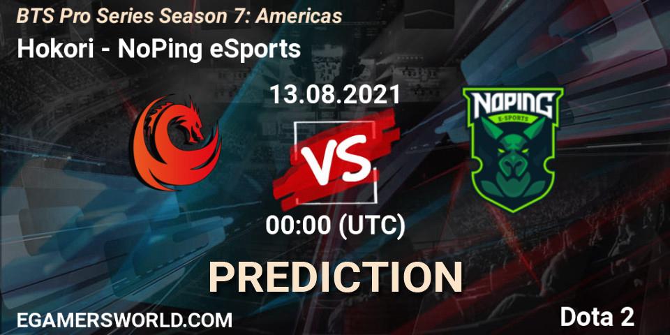 Pronósticos Hokori - NoPing eSports. 12.08.2021 at 20:01. BTS Pro Series Season 7: Americas - Dota 2