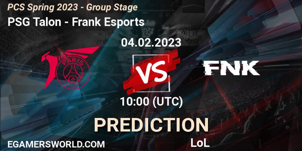 Pronósticos PSG Talon - Frank Esports. 04.02.23. PCS Spring 2023 - Group Stage - LoL