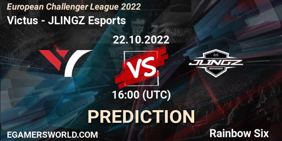 Pronósticos Victus - JLINGZ Esports. 22.10.2022 at 16:00. European Challenger League 2022 - Rainbow Six