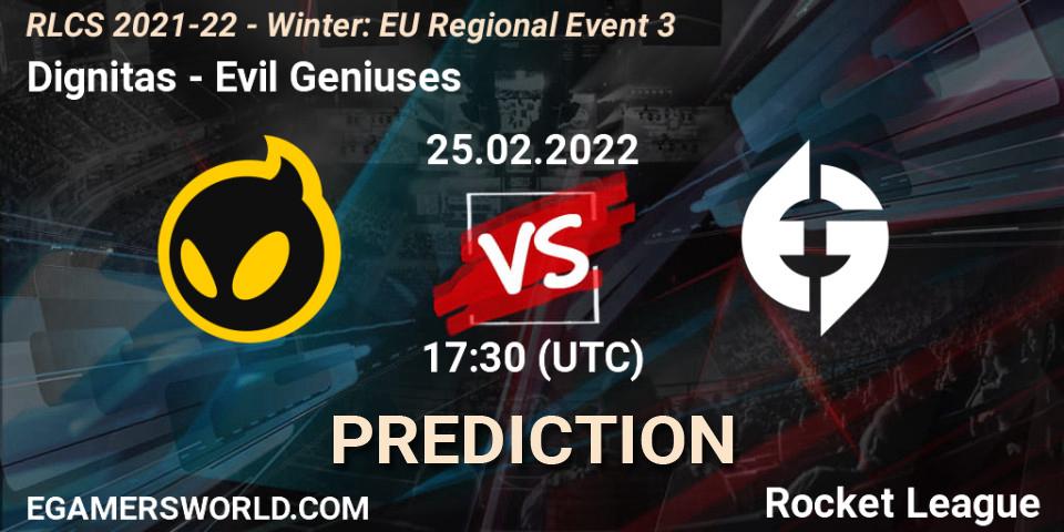 Pronósticos Dignitas - Evil Geniuses. 25.02.22. RLCS 2021-22 - Winter: EU Regional Event 3 - Rocket League