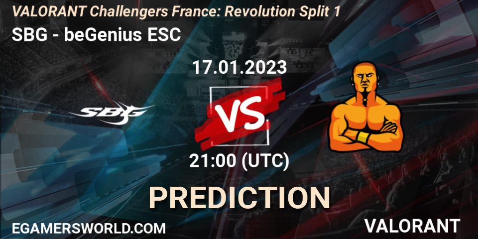 Pronósticos SBG - beGenius ESC. 17.01.2023 at 21:30. VALORANT Challengers 2023 France: Revolution Split 1 - VALORANT