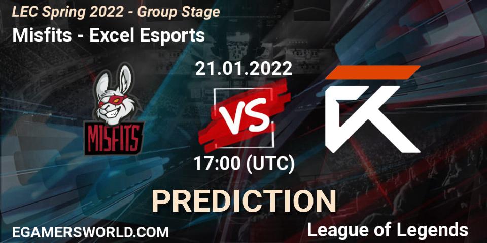 Pronósticos Misfits - Excel Esports. 21.01.22. LEC Spring 2022 - Group Stage - LoL