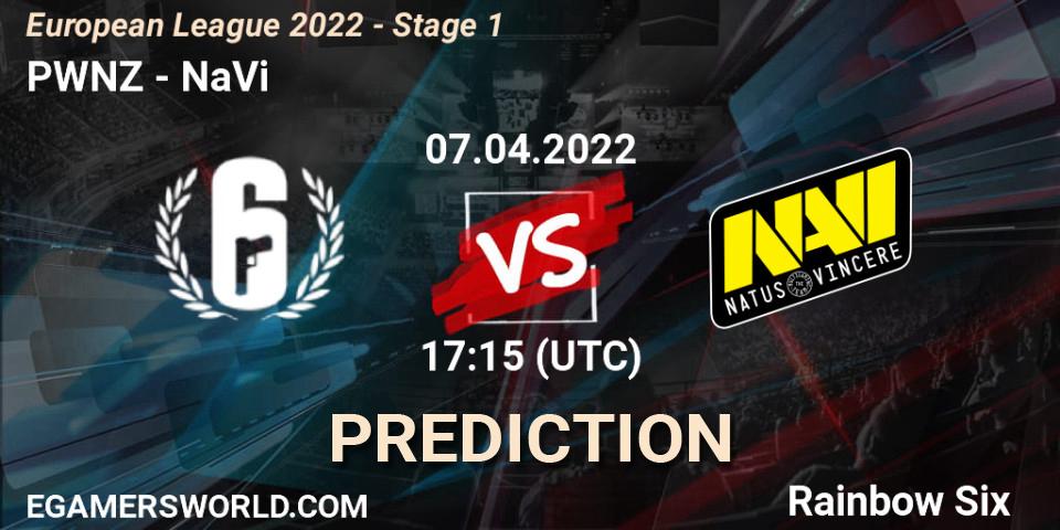 Pronósticos PWNZ - NaVi. 07.04.2022 at 17:15. European League 2022 - Stage 1 - Rainbow Six