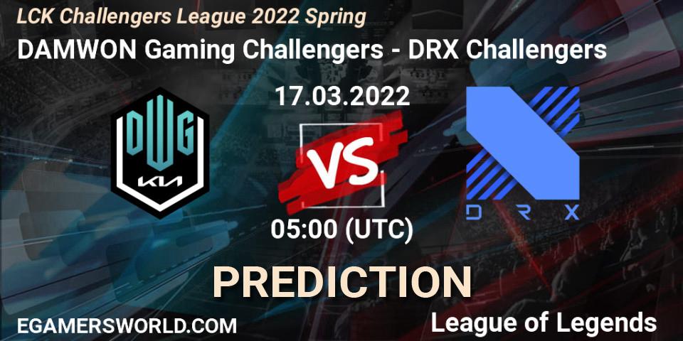 Pronósticos DAMWON Gaming Challengers - DRX Challengers. 17.03.2022 at 05:00. LCK Challengers League 2022 Spring - LoL