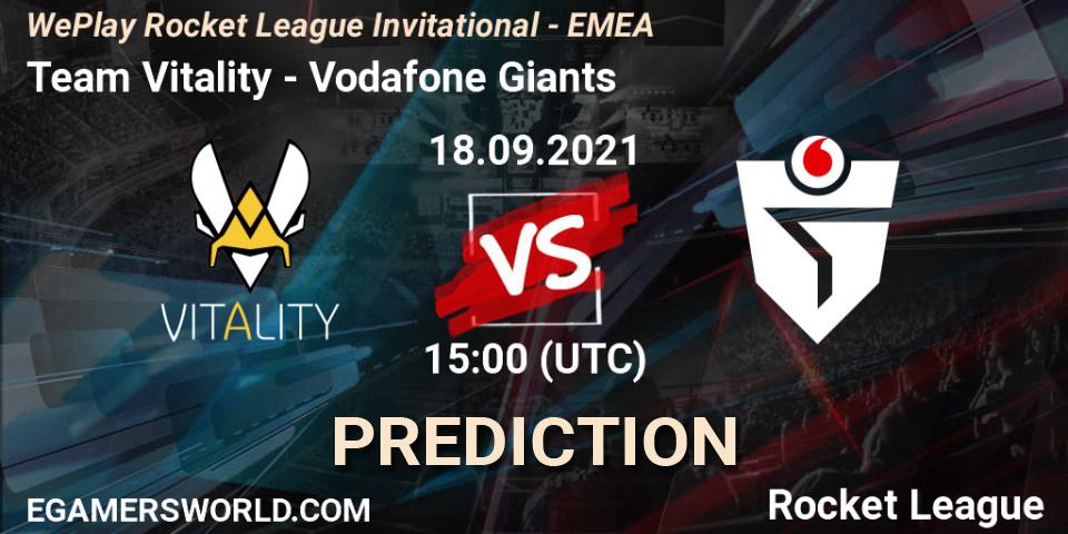 Pronósticos Team Vitality - Vodafone Giants. 18.09.21. WePlay Rocket League Invitational - EMEA - Rocket League
