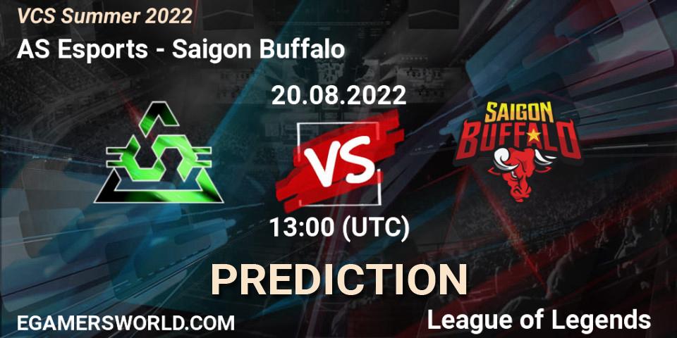 Pronósticos AS Esports - Saigon Buffalo. 20.08.2022 at 12:00. VCS Summer 2022 - LoL