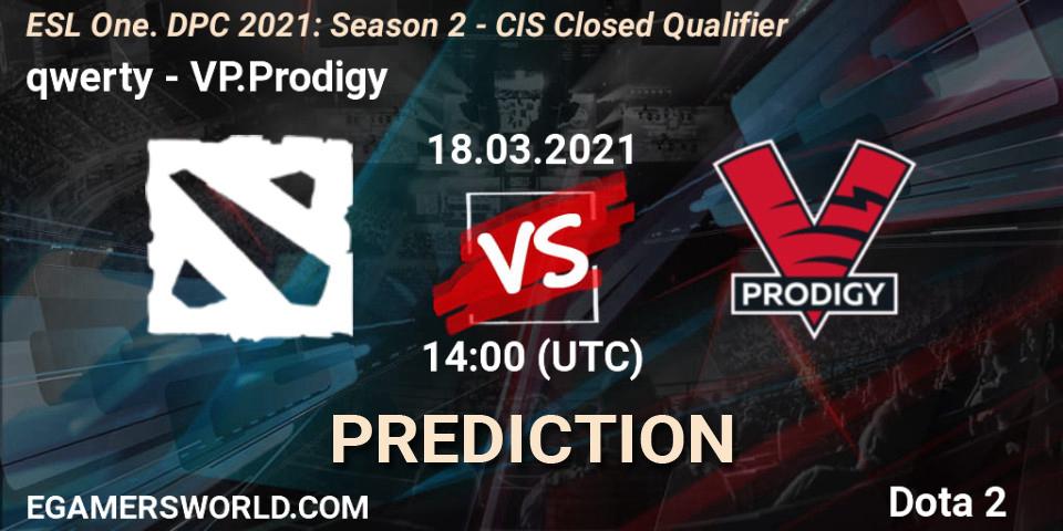 Pronósticos qwerty - VP.Prodigy. 18.03.21. ESL One. DPC 2021: Season 2 - CIS Closed Qualifier - Dota 2