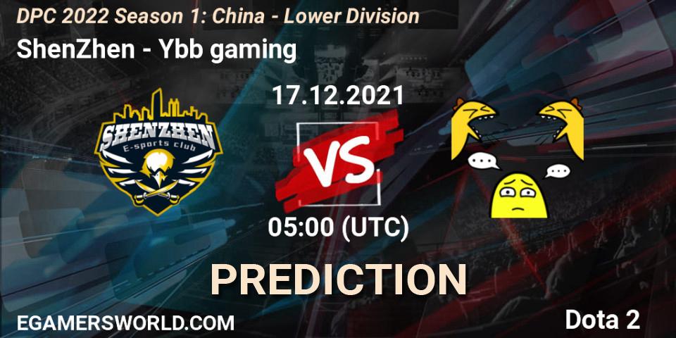 Pronósticos ShenZhen - Ybb gaming. 17.12.2021 at 04:56. DPC 2022 Season 1: China - Lower Division - Dota 2