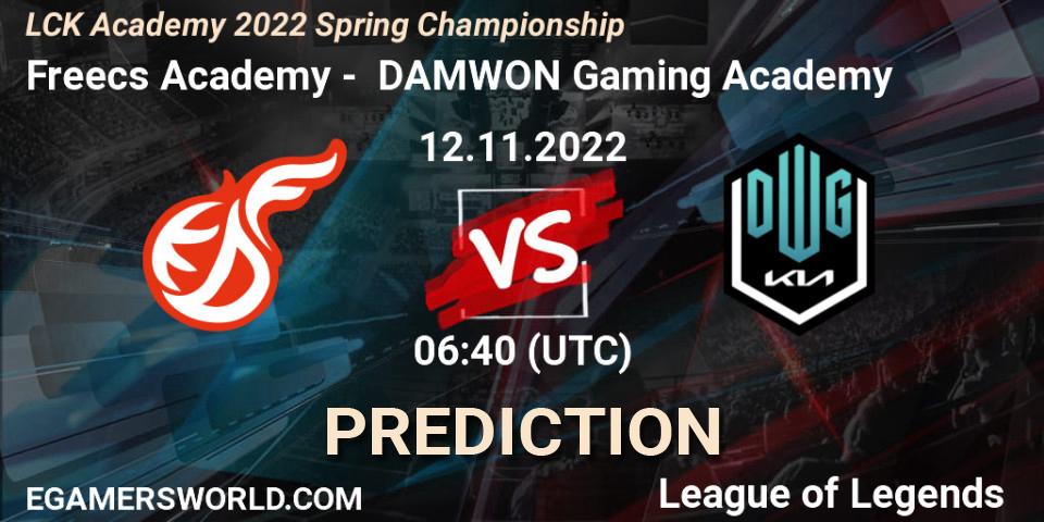 Pronósticos Freecs Academy - DAMWON Gaming Academy. 12.11.22. LCK Academy 2022 Spring Championship - LoL