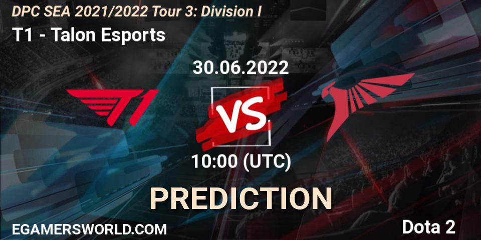 Pronósticos T1 - Talon Esports. 30.06.2022 at 10:00. DPC SEA 2021/2022 Tour 3: Division I - Dota 2