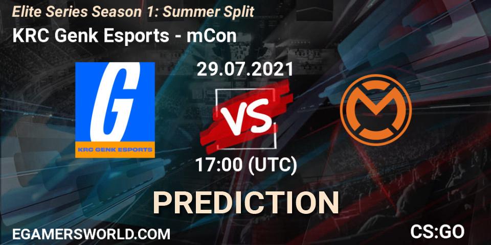 Pronósticos KRC Genk Esports - mCon. 29.07.2021 at 17:00. Elite Series Season 1: Summer Split - Counter-Strike (CS2)