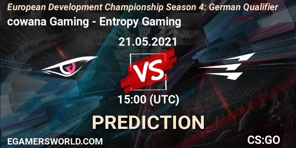 Pronósticos cowana Gaming - Entropy Gaming. 21.05.21. European Development Championship Season 4: German Qualifier - CS2 (CS:GO)