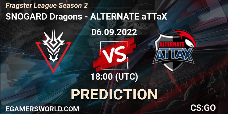 Pronósticos SNOGARD Dragons - ALTERNATE aTTaX. 21.09.2022 at 17:00. Fragster League Season 2 - Counter-Strike (CS2)