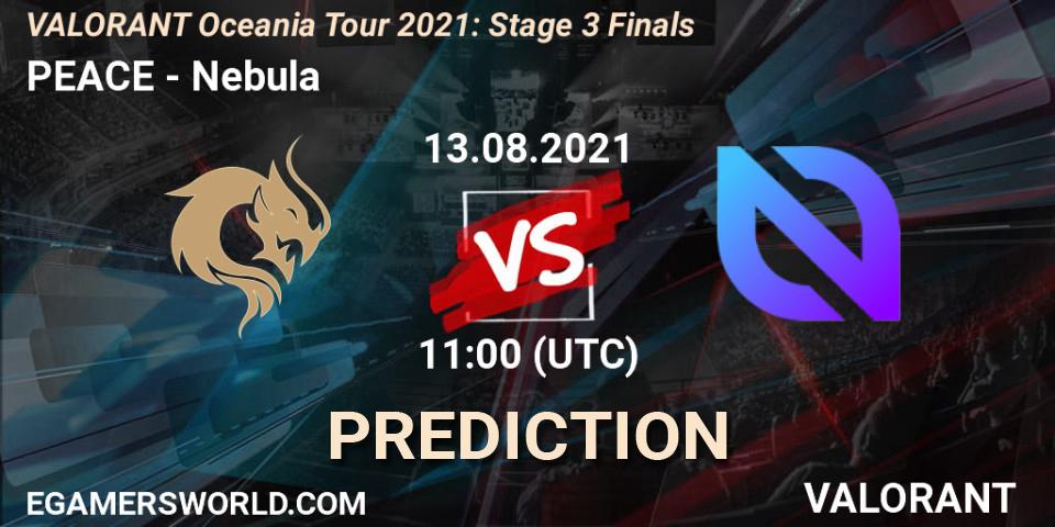 Pronósticos PEACE - Nebula. 13.08.2021 at 11:00. VALORANT Oceania Tour 2021: Stage 3 Finals - VALORANT
