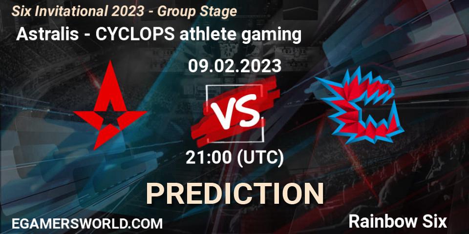 Pronósticos Astralis - CYCLOPS athlete gaming. 09.02.23. Six Invitational 2023 - Group Stage - Rainbow Six
