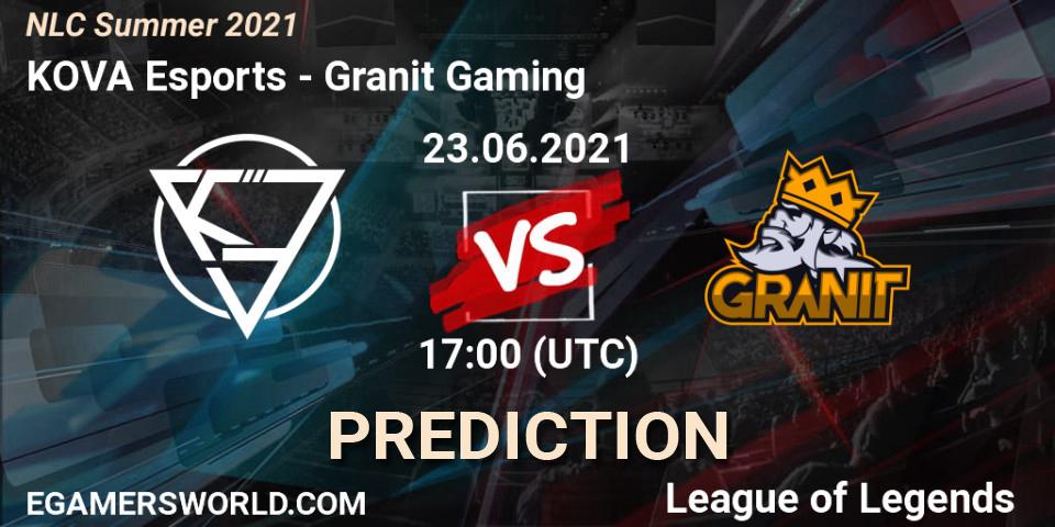 Pronósticos KOVA Esports - Granit Gaming. 23.06.2021 at 17:00. NLC Summer 2021 - LoL