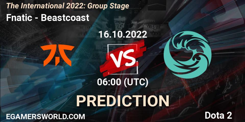 Pronósticos Fnatic - Beastcoast. 16.10.22. The International 2022: Group Stage - Dota 2
