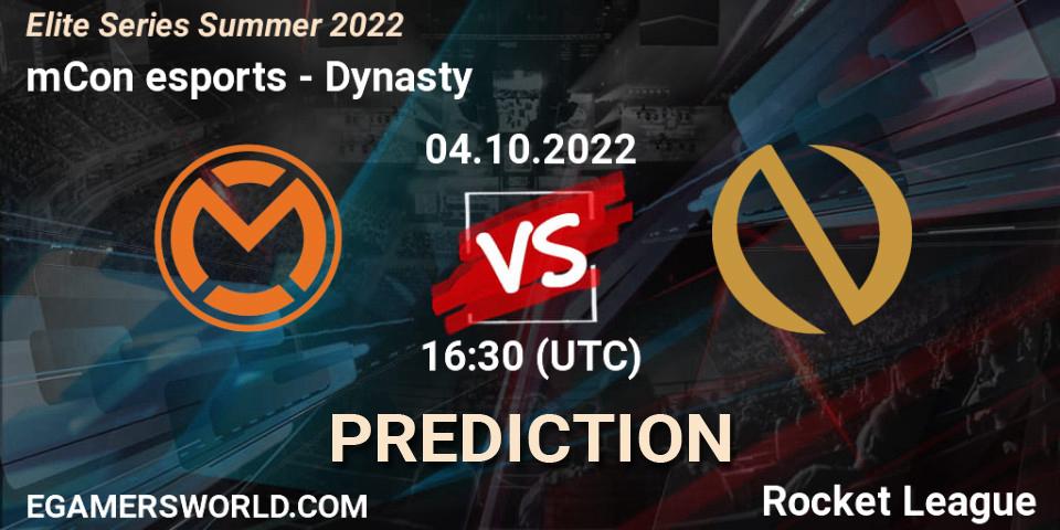 Pronósticos mCon esports - Dynasty. 04.10.22. Elite Series Summer 2022 - Rocket League