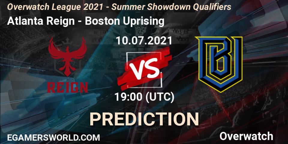 Pronósticos Atlanta Reign - Boston Uprising. 10.07.21. Overwatch League 2021 - Summer Showdown Qualifiers - Overwatch
