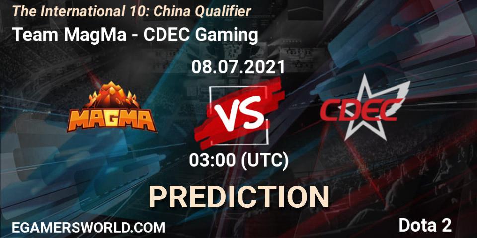 Pronósticos Team MagMa - CDEC Gaming. 08.07.21. The International 10: China Qualifier - Dota 2
