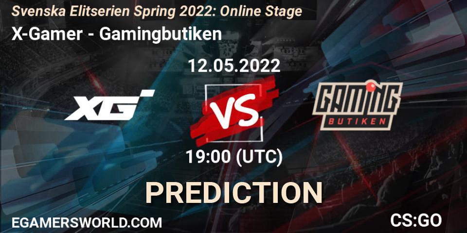 Pronósticos X-Gamer - Gamingbutiken. 12.05.2022 at 19:00. Svenska Elitserien Spring 2022: Online Stage - Counter-Strike (CS2)