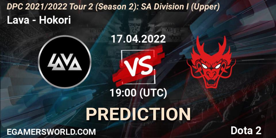 Pronósticos Lava - Hokori. 17.04.2022 at 19:03. DPC 2021/2022 Tour 2 (Season 2): SA Division I (Upper) - Dota 2