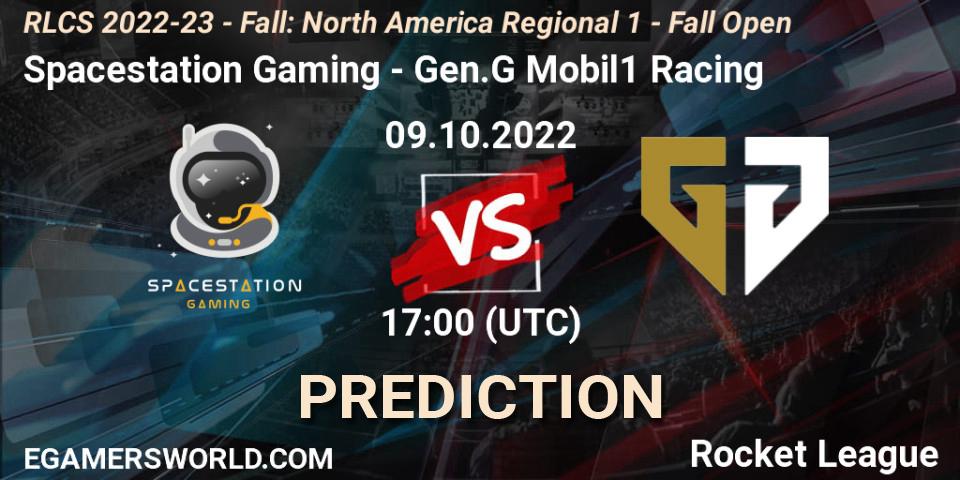 Pronósticos Spacestation Gaming - Gen.G Mobil1 Racing. 09.10.2022 at 17:00. RLCS 2022-23 - Fall: North America Regional 1 - Fall Open - Rocket League