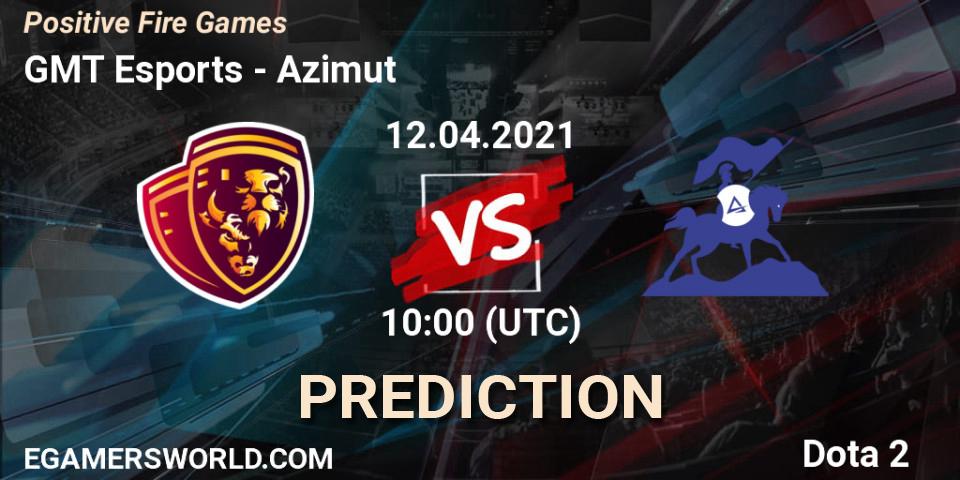 Pronósticos GMT Esports - Azimut. 12.04.2021 at 10:09. Positive Fire Games - Dota 2