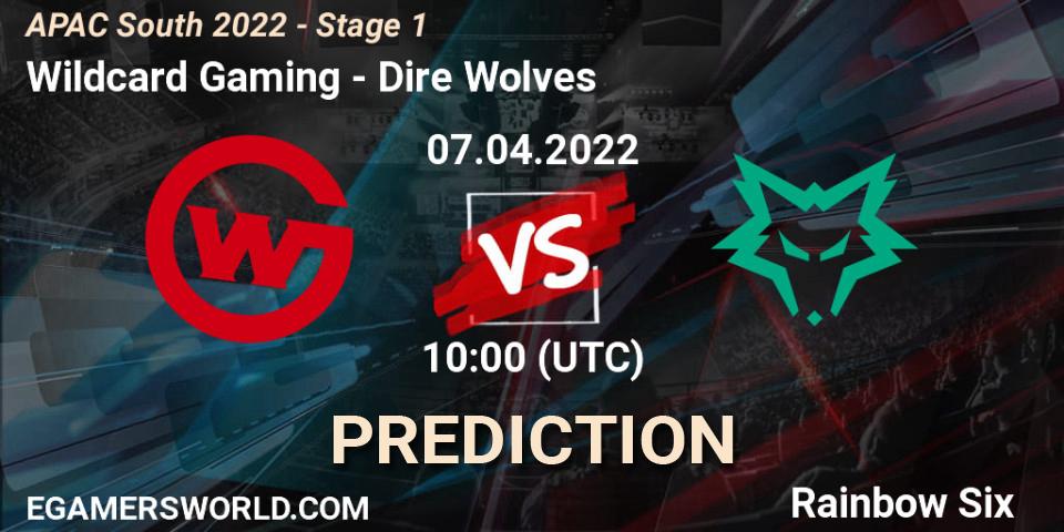 Pronósticos Wildcard Gaming - Dire Wolves. 07.04.2022 at 10:00. APAC South 2022 - Stage 1 - Rainbow Six