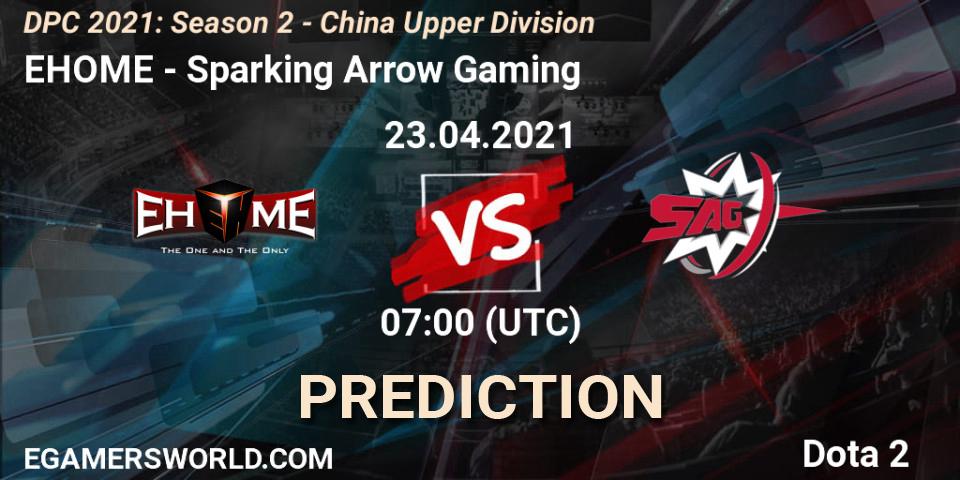 Pronósticos EHOME - Sparking Arrow Gaming. 23.04.2021 at 07:09. DPC 2021: Season 2 - China Upper Division - Dota 2