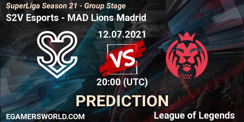 Pronósticos S2V Esports - MAD Lions Madrid. 12.07.21. SuperLiga Season 21 - Group Stage - LoL