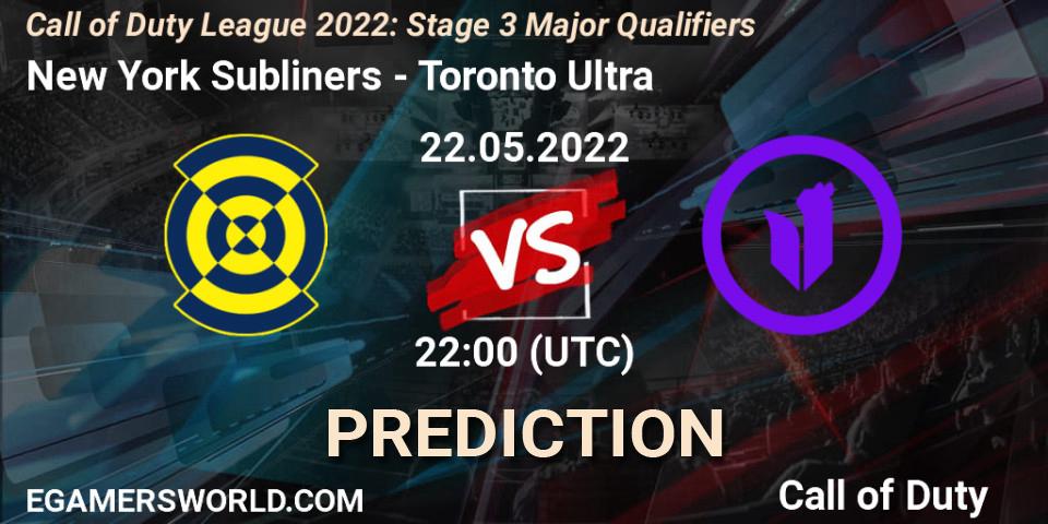 Pronósticos New York Subliners - Toronto Ultra. 22.05.2022 at 22:00. Call of Duty League 2022: Stage 3 - Call of Duty
