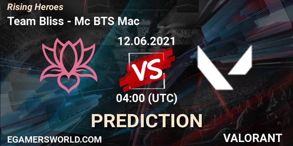 Pronósticos Team Bliss - Mc BTS Mac. 12.06.2021 at 04:00. Rising Heroes - VALORANT