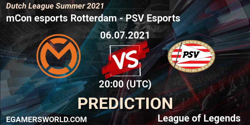 Pronósticos mCon esports Rotterdam - PSV Esports. 06.07.2021 at 20:00. Dutch League Summer 2021 - LoL