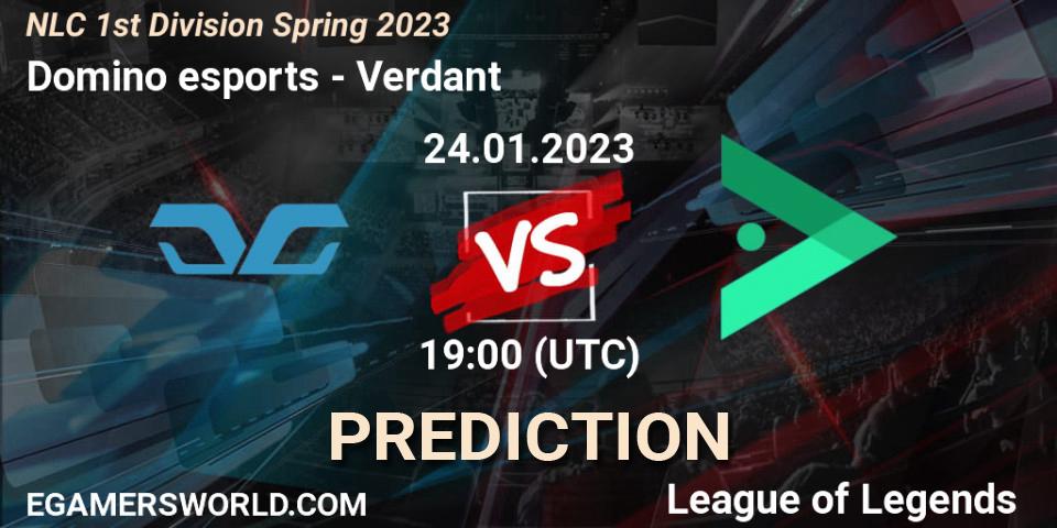 Pronósticos Domino esports - Verdant. 24.01.2023 at 19:00. NLC 1st Division Spring 2023 - LoL