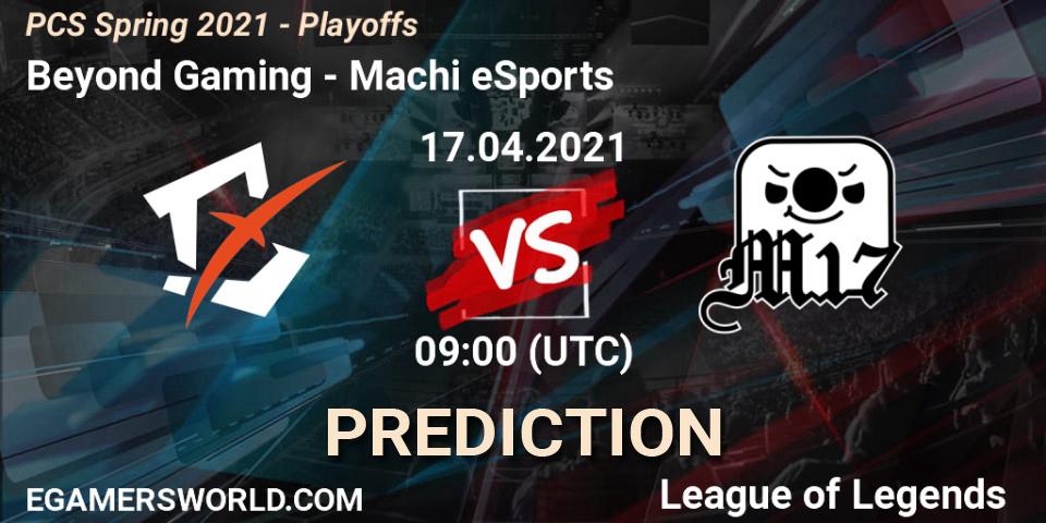 Pronósticos Beyond Gaming - Machi eSports. 17.04.2021 at 09:00. PCS Spring 2021 - Playoffs - LoL
