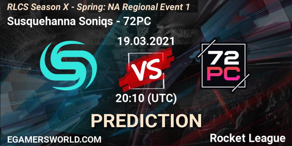 Pronósticos Susquehanna Soniqs - 72PC. 19.03.21. RLCS Season X - Spring: NA Regional Event 1 - Rocket League