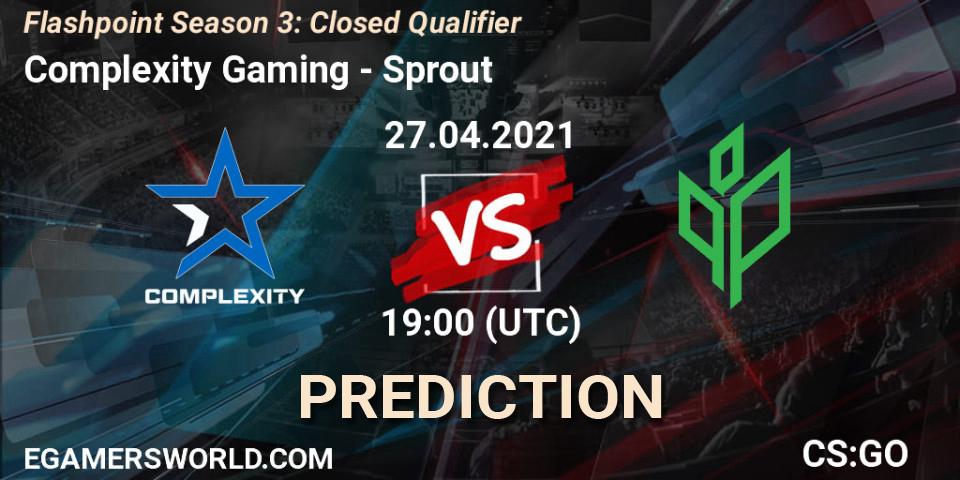 Pronósticos Complexity Gaming - Sprout. 27.04.2021 at 19:10. Flashpoint Season 3: Closed Qualifier - Counter-Strike (CS2)