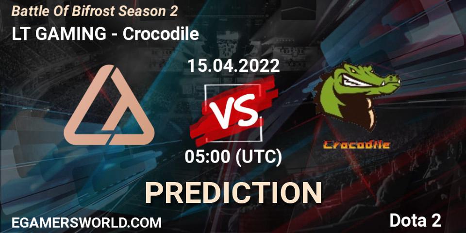 Pronósticos LT GAMING - Crocodile. 15.04.2022 at 05:52. Battle Of Bifrost Season 2 - Dota 2