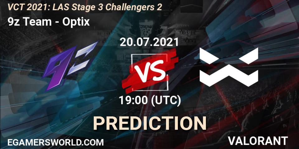 Pronósticos 9z Team - Optix. 20.07.2021 at 19:00. VCT 2021: LAS Stage 3 Challengers 2 - VALORANT
