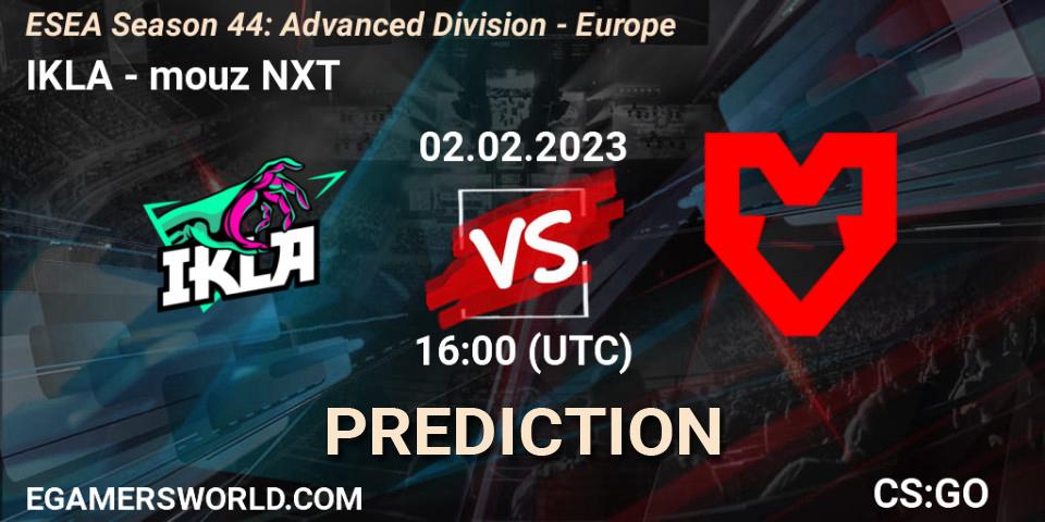 Pronósticos IKLA - mouz NXT. 15.02.23. ESEA Season 44: Advanced Division - Europe - CS2 (CS:GO)