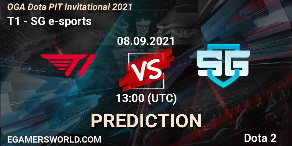 Pronósticos T1 - SG e-sports. 08.09.2021 at 12:26. OGA Dota PIT Invitational 2021 - Dota 2
