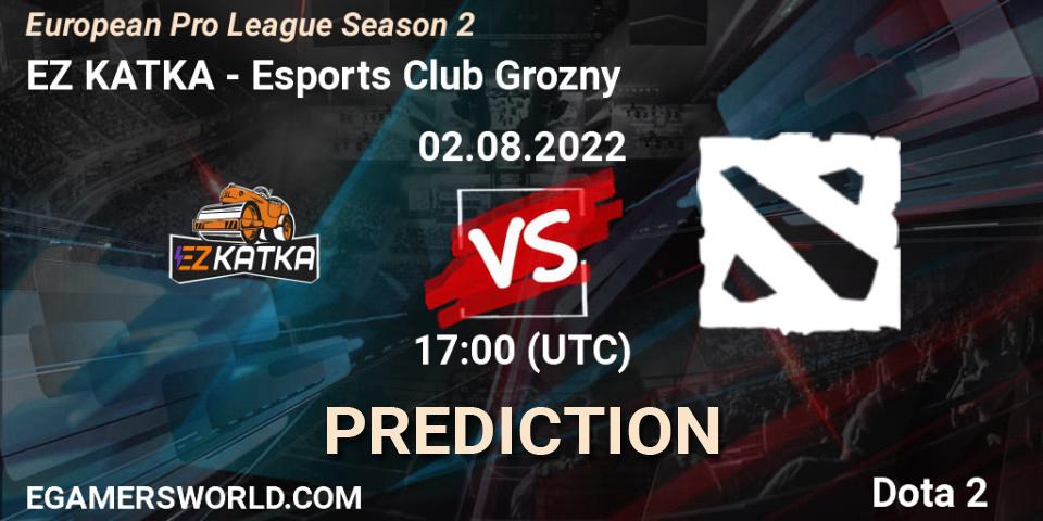 Pronósticos EZ KATKA - Esports Club Grozny. 02.08.2022 at 17:00. European Pro League Season 2 - Dota 2