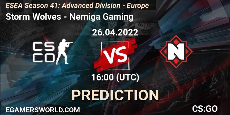 Pronósticos Storm Wolves - Nemiga Gaming. 26.04.2022 at 16:00. ESEA Season 41: Advanced Division - Europe - Counter-Strike (CS2)