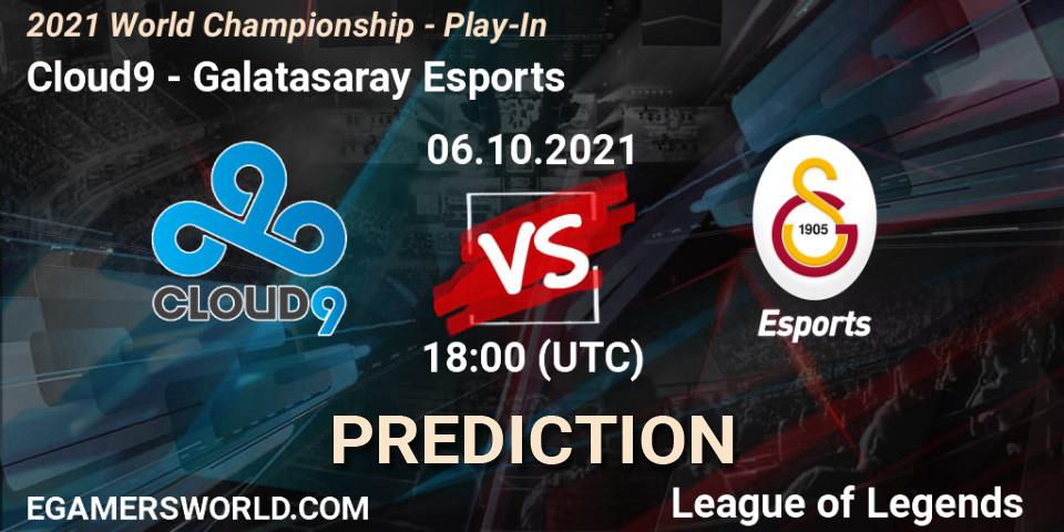 Pronósticos Cloud9 - Galatasaray Esports. 06.10.2021 at 18:00. 2021 World Championship - Play-In - LoL